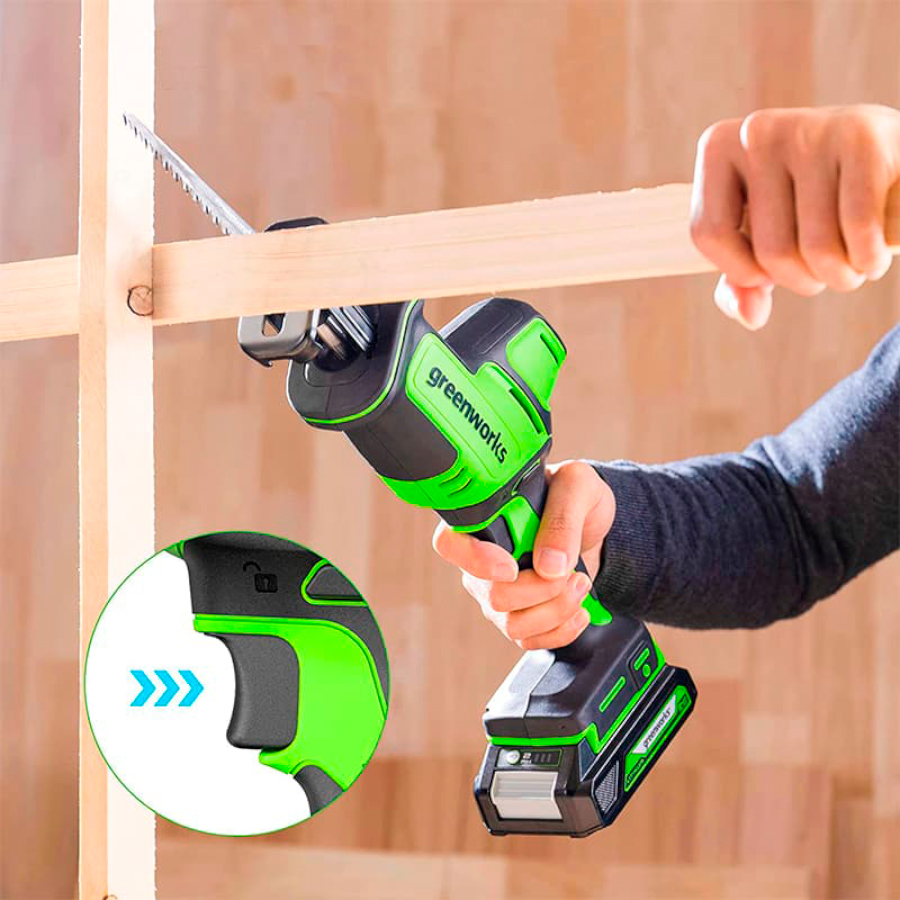 Пила сабельная Greenworks GPT-CRS-25, 24V, бесщеточная, без АКБ и ЗУ ...