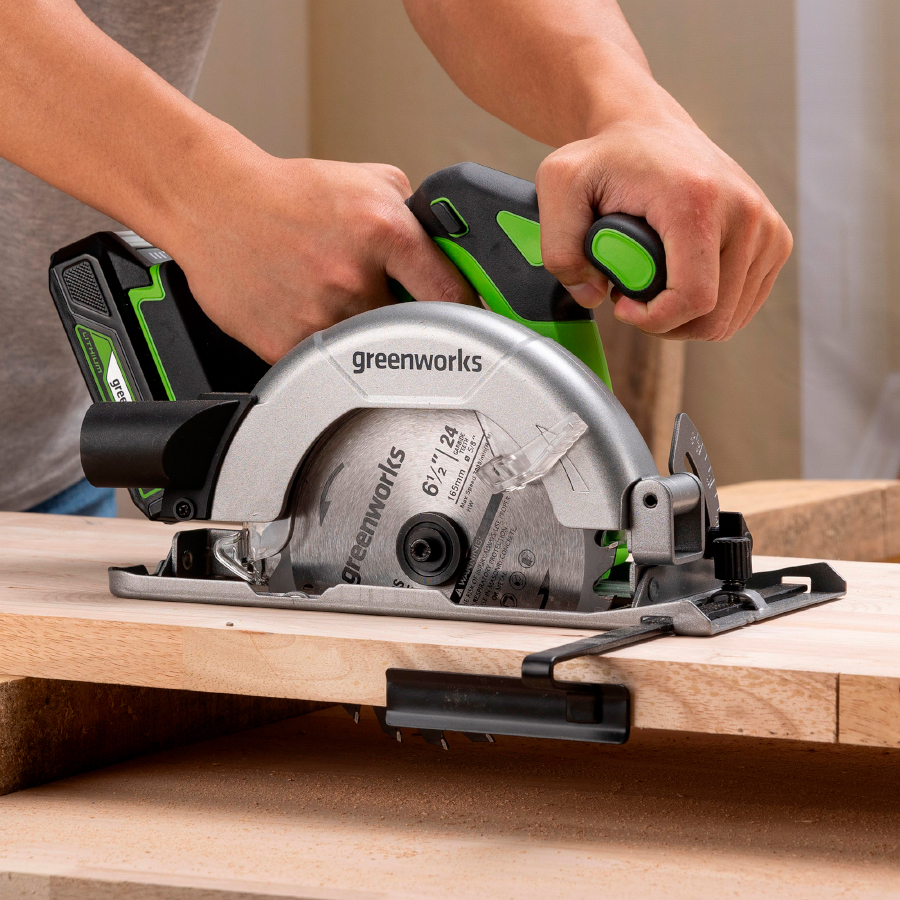Пила циркулярная Greenworks GD24CS165, 165 мм, 24V, бесщеточная, без ...