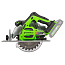 Пила циркулярная  Greenworks GD24CS, 185 мм, 24V, бесщеточная, 4 А/ч и 2 А ЗУ