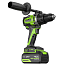 Дрель-шуруповерт Greenworks GD24DD140, 24V, ударная, бесщеточная, 4х2 А/ч АКБ и 2А ЗУ
