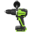 Дрель-шуруповерт Greenworks GD24DD140, 24V, ударная, бесщеточная, 4 А/ч АКБ и 2А ЗУ